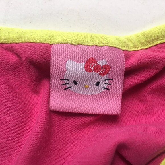 Hello Kitty Girls One Shoulder Ruffle Tank Shirt Size 5 Pink Neon Heart - Picture 10 of 11